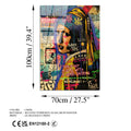 Graffiti Kucuk Gelin Pop Art Cam Tablo - Cok-Renkli