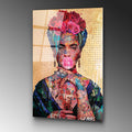 Frida Kahlo Graffiti Pop Art Cam Tablo - Altin