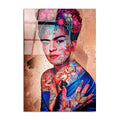 Frida Kahlo Bakir Pop Art Cam Tablo - Bakir