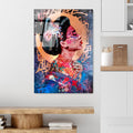 Geisha Graffiti Cam Tablo - Cok-Renkli