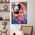 Geisha Graffiti Cam Tablo - Cok-Renkli