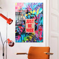 Just Be Nice Graffiti Cam Tablo - Cok-Renkli