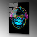 Gorilla Pop Art Cam Tablo - Siyah
