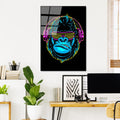 Gorilla Pop Art Cam Tablo - Siyah