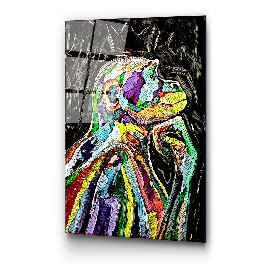 Soyut Pop Art Cam Tablo - Cok Renkli