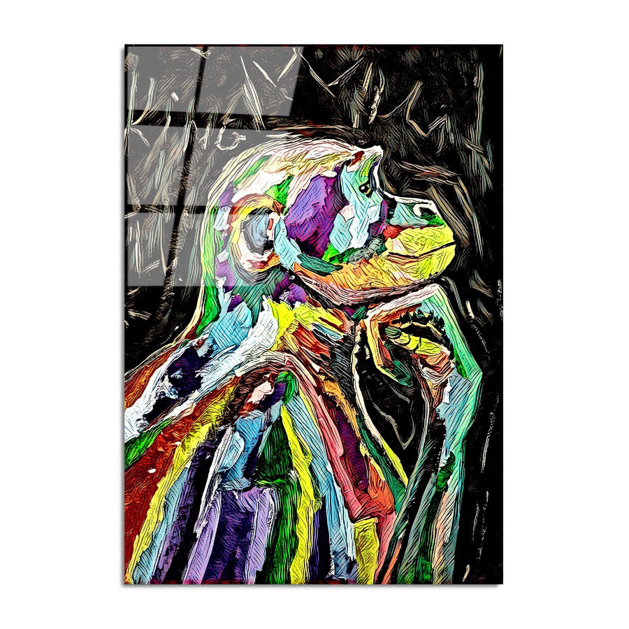 Soyut Pop Art Cam Tablo - Cok Renkli