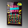 Retro Muzik Pop Art Cam Tablo - Siyah