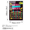 Retro Muzik Pop Art Cam Tablo - Siyah