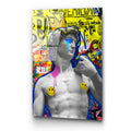 Pop Art David Heykeli Cam Tablo - Sari