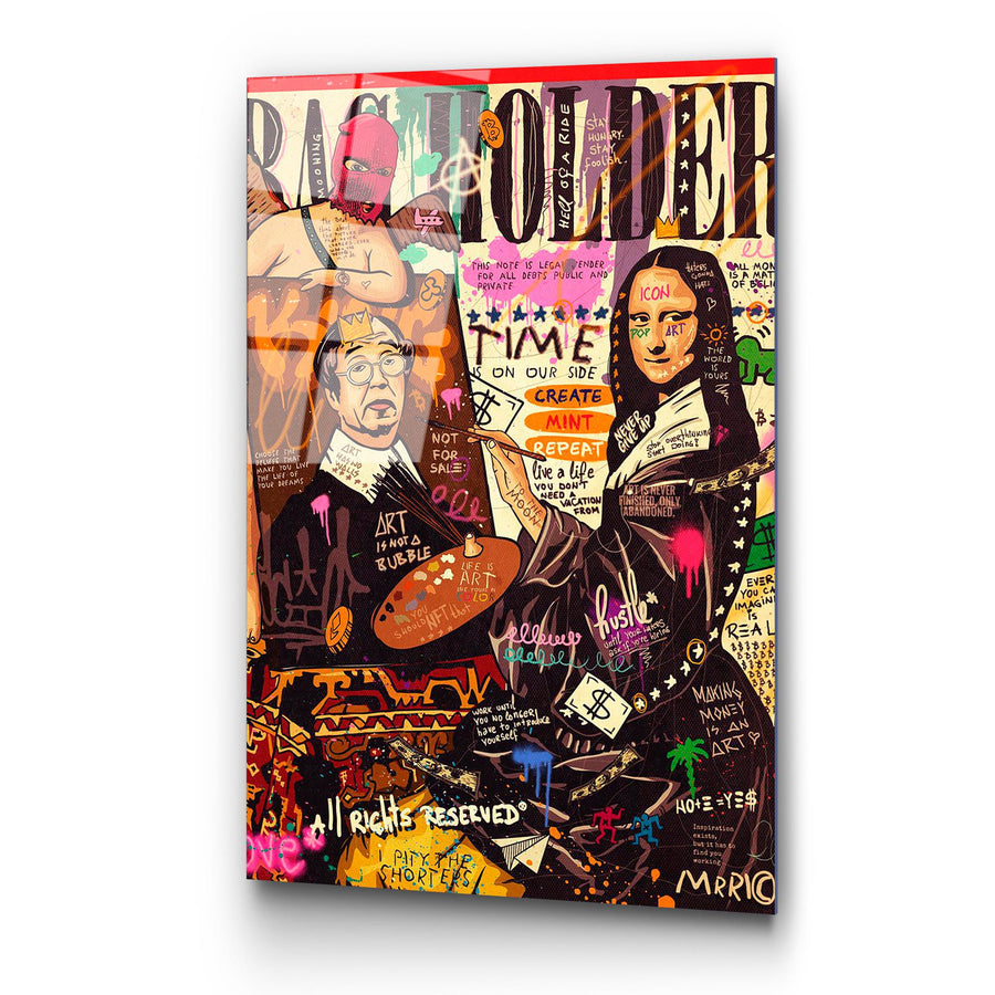 Mona Lisa Pop Art Cam Tablo - Cok Renkli