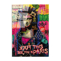 Punk Mona Lisa Grafiti Cam Tablo - Cok Renkli