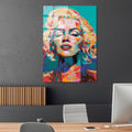 Marilyn Monroe Pop Art Cam Tablo - Yesil