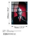 Takim Elbiseli Maymun Grafiti Cam Tablo - Kirmizi