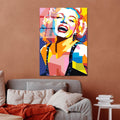 Marilyn Monroe Geometrik Cam Tablo - Cok Renkli