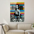 Kadın Pop Art Cam Tablo - Cok Renkli