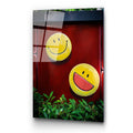 Smiley Yuz Pop Art Cam Tablo - Kirmizi
