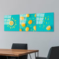 Limon Tropical Uclu Set Cam Tablo - Sari
