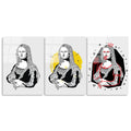 Mona Lisa Modern Set Cam Tablo - Beyaz