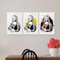 Mona Lisa Modern Set Cam Tablo - Beyaz