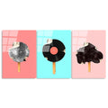 Pop-Art Dondurma Set Cam Tablo - Cok-renkli