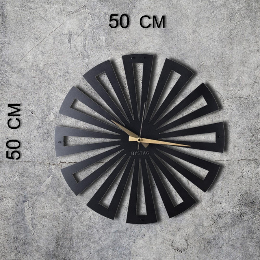 Pervane Metal Duvar Saati - Siyah