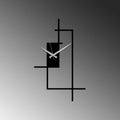 Dikey Dikdortgen Minimal Metal Duvar Saati - Siyah