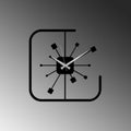Sputnik Metal Duvar Saati - Siyah