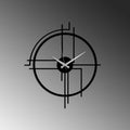 Izgara Modern Metal Duvar Saati - Siyah
