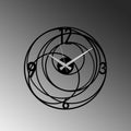 Spiral Yörünge Modern Metal Duvar Saati - Siyah