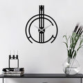 Dikey Çizgi Modern Metal Duvar Saati - Siyah