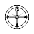 Capraz Hatli Modern Metal Duvar Saati - Siyah