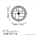 Geometrik Izgara Metal Duvar Saati - Siyah