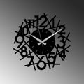 Kargasalik Rakami Metal Duvar Saati - Siyah