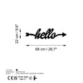 Hello Yazili Ok Metal Duvar Askılığı - Siyah