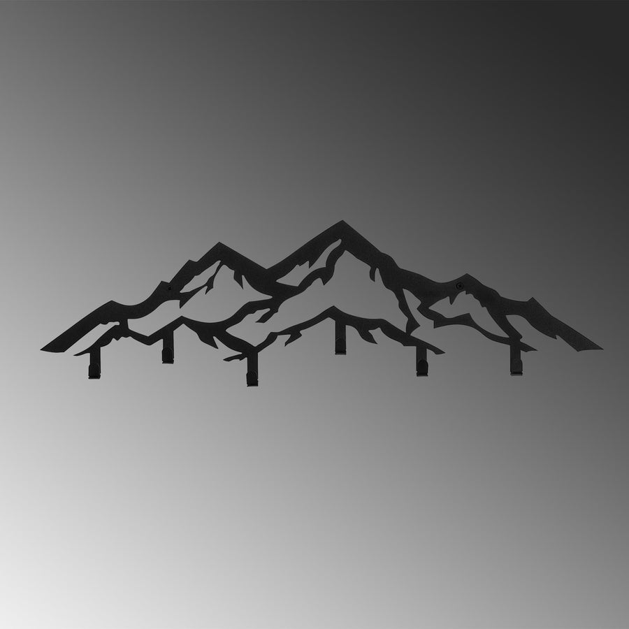 Dag Silüetli Metal Duvar Askılığı - Siyah