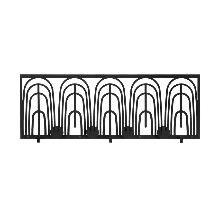 Kemer Desenli Metal Duvar Askılığı - Siyah