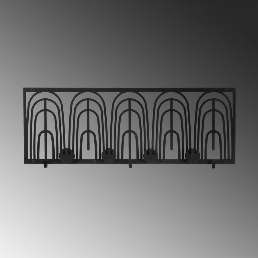 Kemer Desenli Metal Duvar Askılığı - Siyah