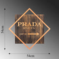 Prada Marfa Bakir Cerceveli Ahsap Metal Pano - Kahve