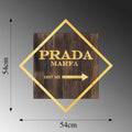 Prada Marfa Altin Cerceveli Ahsap Metal Pano - Kahve
