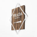 Prada Marfa Gumus Cerceveli Ahsap Metal Pano - Kahve