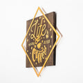 Life Begins After Coffee Yazili Metal Ahsap Pano - Altin