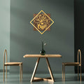 Life Begins After Coffee Yazili Metal Ahsap Pano - Altin