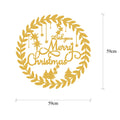Çelenk Noel Metal Duvar Aydınlatması - Altın