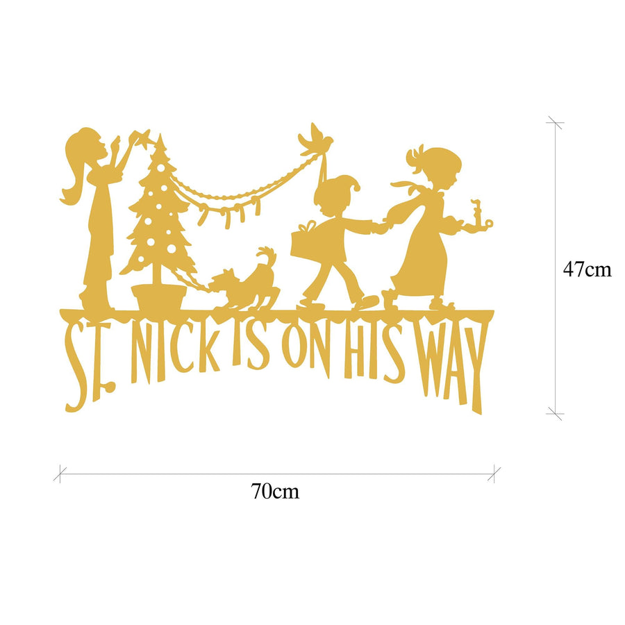 St. Nick Yolda Metal Duvar Aydınlatması - Altın