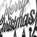 Merry Christmas Yazili Dairevi Metal Duvar Apligi - Siyah