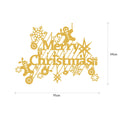 Merry Christmas Kompozisyon Metal Duvar Apligi - Altin