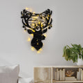 Geyik Basi Merry Christmas Metal Duvar Apligi - Siyah