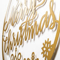Merry Christmas Yazili Metal Duvar Apligi - Altin