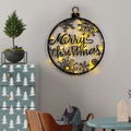 Merry Christmas Yazili Metal Duvar Apligi - Siyah