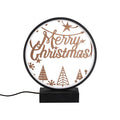 Merry Christmas Agacli Yuvarlak Masa Lambasi - Siyah